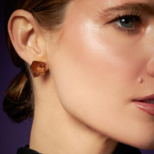 Brinco Geometrico Com Cristal Banho 18k - Imagem 1