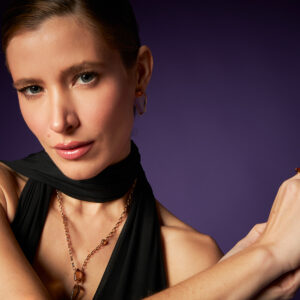 Colar Geometrico Com Cristais Banho 18k - Imagem 2