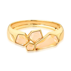 Bracelete Geometrico Com Cristal Banho 18k - Imagem 3