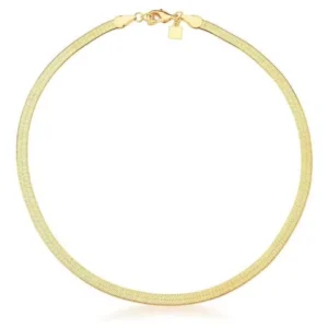 Colar Em Malha Laminada lisa 4mm 45cm+5cm Banho 18k - Imagem 2