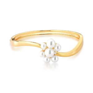 Bracelete Com Pérola Shell E Zircônias Brancas Banho 18k - Imagem 1