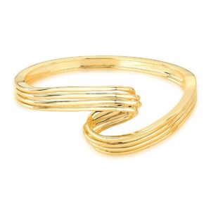 Bracelete Curvo Texturizado Banho 18k - Imagem 2