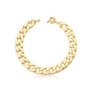 Pulseira Com Elos Groumet Lisos E Fecho Boia Banho 18k - Imagem 2