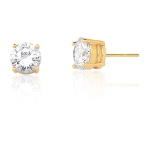 Conjunto Brinco E Corrente Com Pingente Redondo De Zircônia Banho 18k - Imagem 3