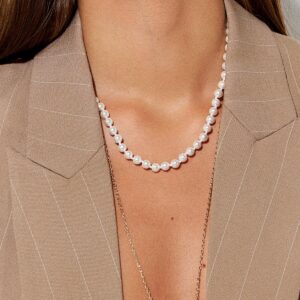 Colar Com Pérolas Shell Dispersas Banho 18k - Imagem 1