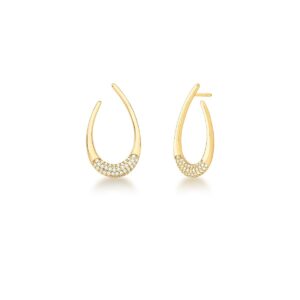 Brinco de Gota Vazado e Cravejado Zircônia Banho 18k - Imagem 1