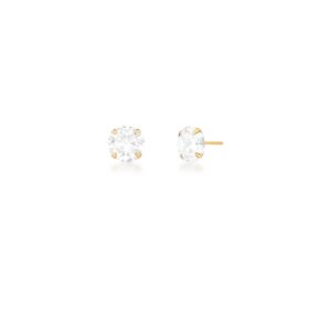 Brinco Com Ponto de Luz 1cm Banho 18k - Imagem 1