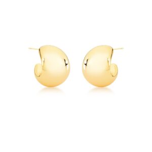 Meia Argola Abulada Lisa Banho 18k - Imagem 2