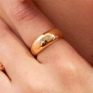 Anel Curvo E Liso n.18 Banho 18k - Image 1