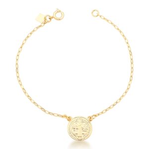 Pulseira Com Pingente São Bento Lisa Banho 18k - Imagem 1