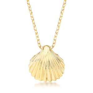 Colar Com Pingente Com Concha Lisa Banho 18k - Imagem 4