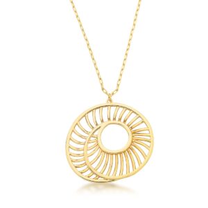 Colar Com Pingente Oval Vazado Texturizado Banho 18k - Imagem 4