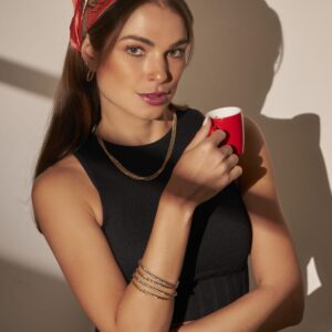 Corrente  Com Bolinhas Lisa Banho 18k - Imagem 1