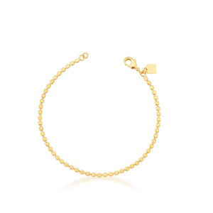 Pulseira Bolinha Achatada Lisa Banho 18k - Imagem 1